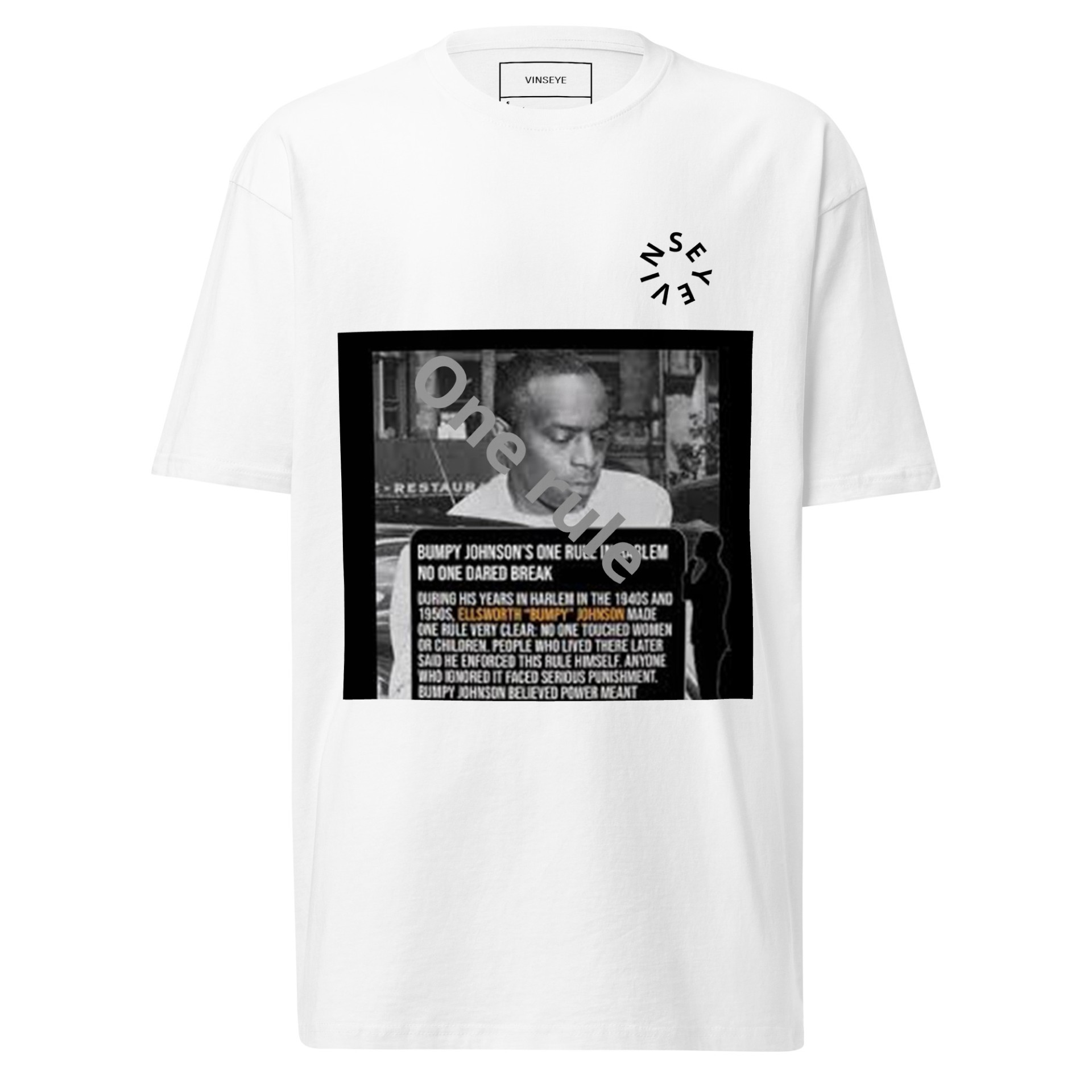 Tee homme épais One Rule blanc Vinseye-influensse