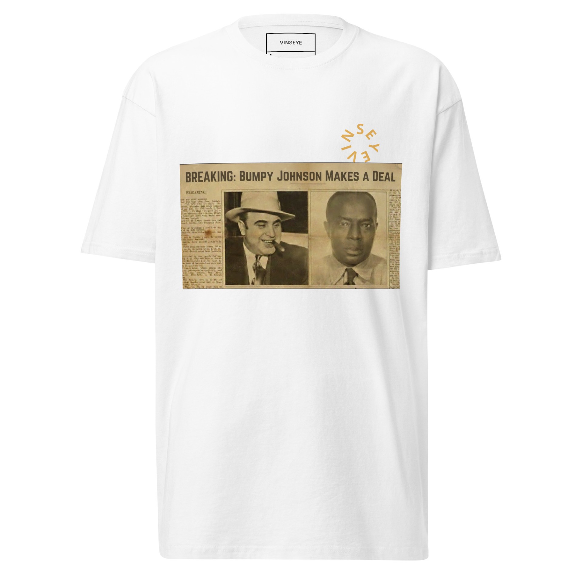 Tee homme épais Makes a Deal blanc Vinseye-influensse