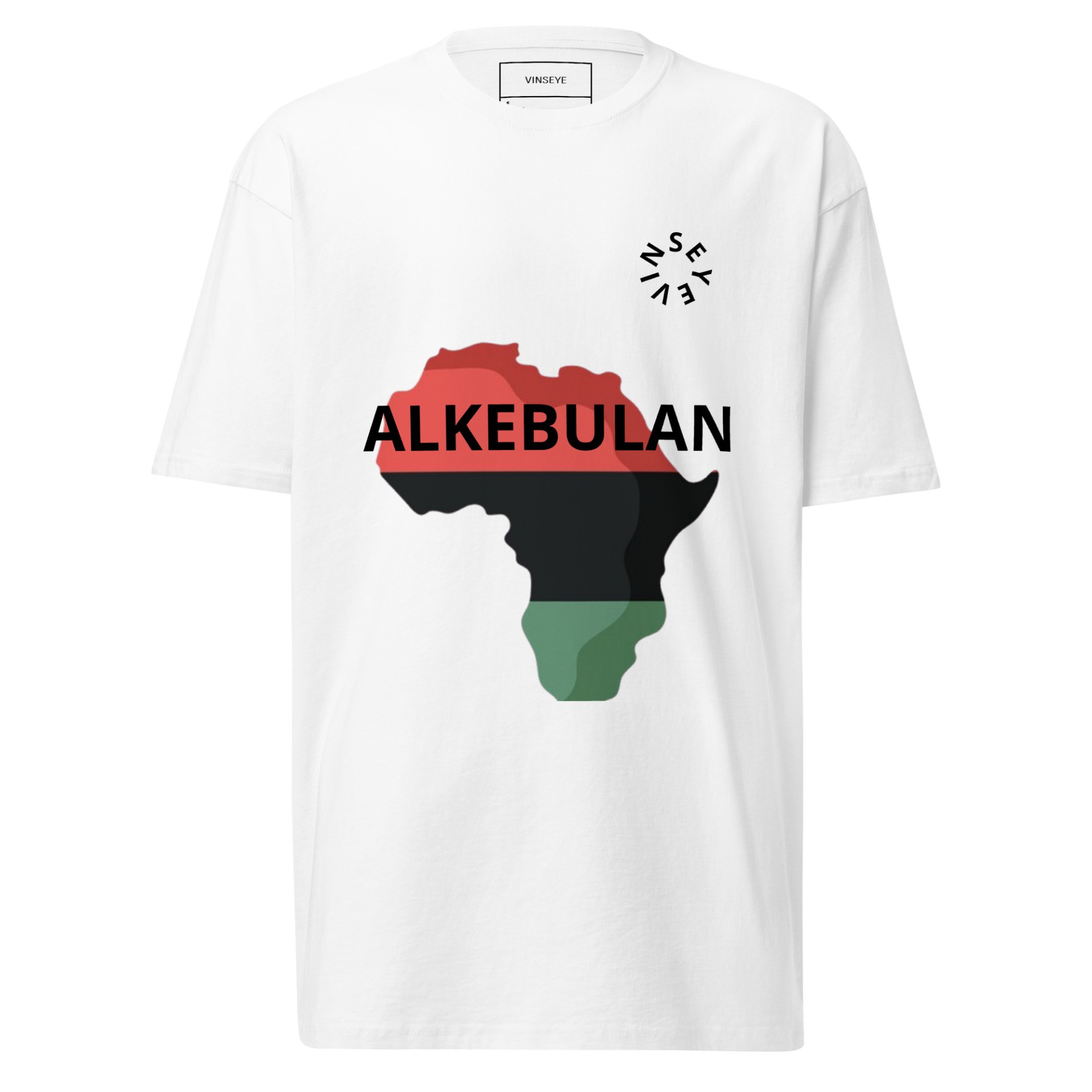Tee homme épais Alkebulan blanc Vinseye-influensse