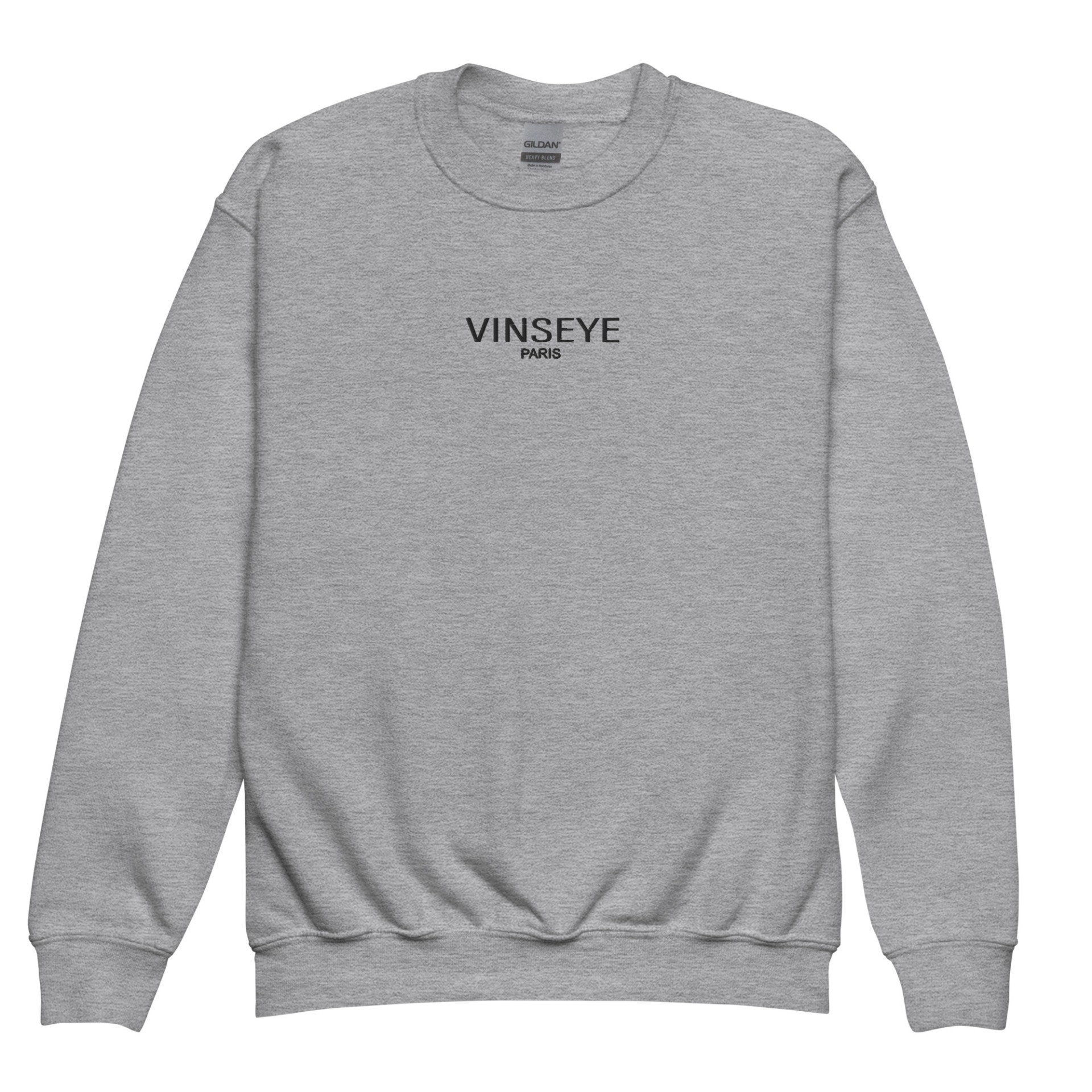 Sweat Enfant classic logo brodé gris Vinseye Paris-influensse