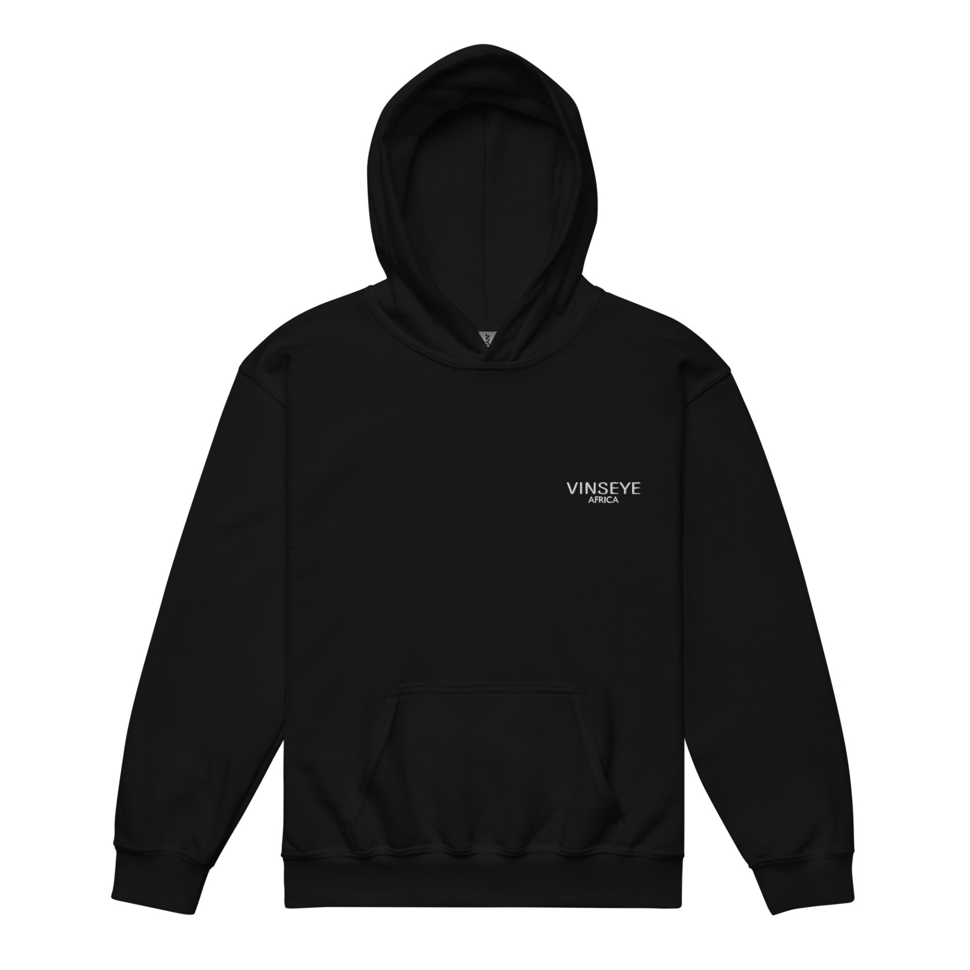 Sweat à capuche Enfant logo brodé noir Vinseye Africa-influensse