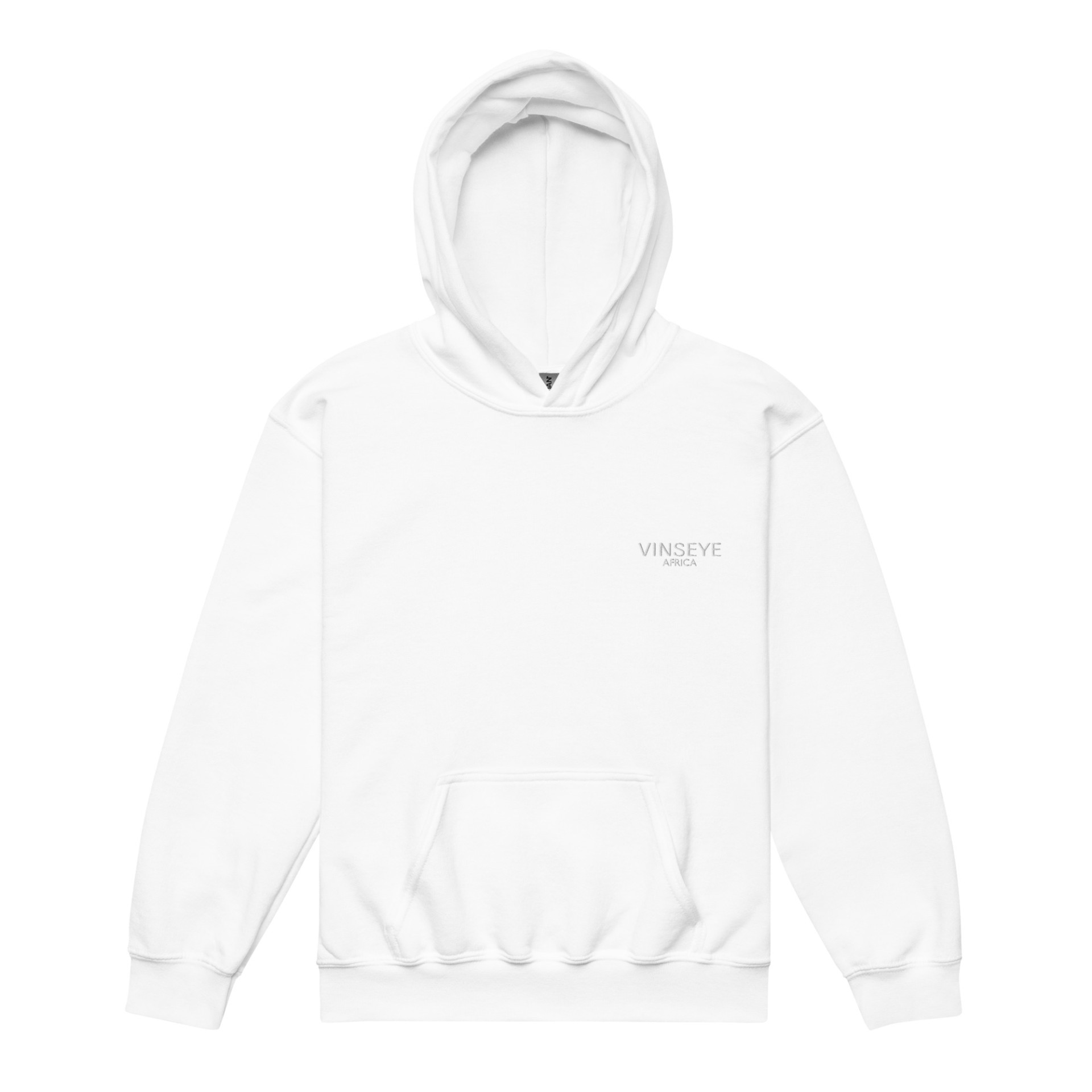Sweat à capuche Enfant logo brodé blanc Vinseye Africa-influensse