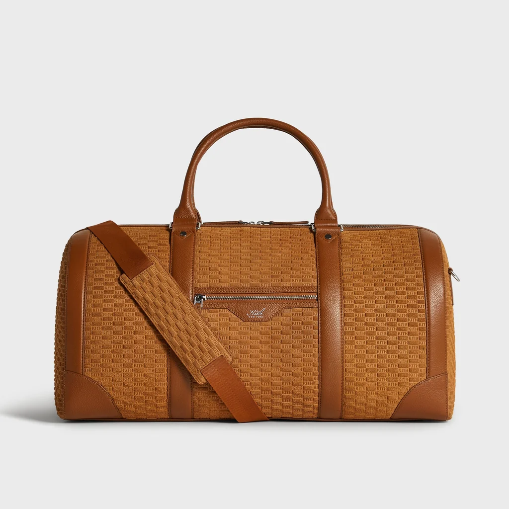 Sac de voyage Traveler K55 Monogram daim Suede argil Kith-influensse