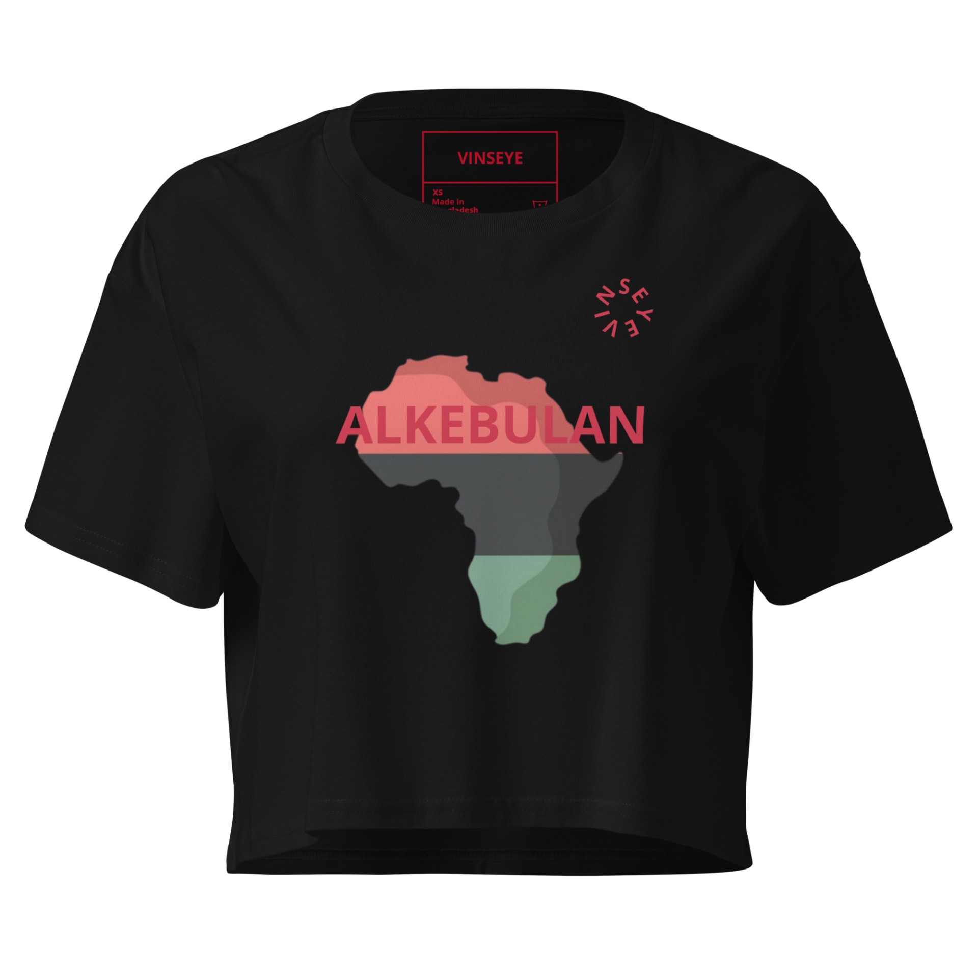 Crop top Alkebulan à jamais les premiers noir Vinseye-influensse