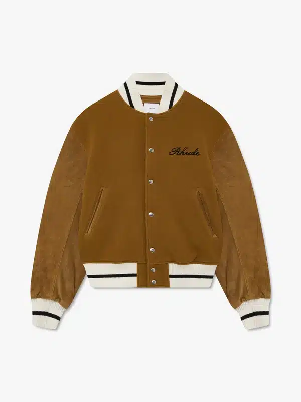 Veste universitaire Formelle moutarde blanc Rhude-influensse