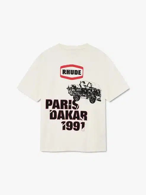 T-shirt AWD écusson blanc noir vintage Rhude-influensse