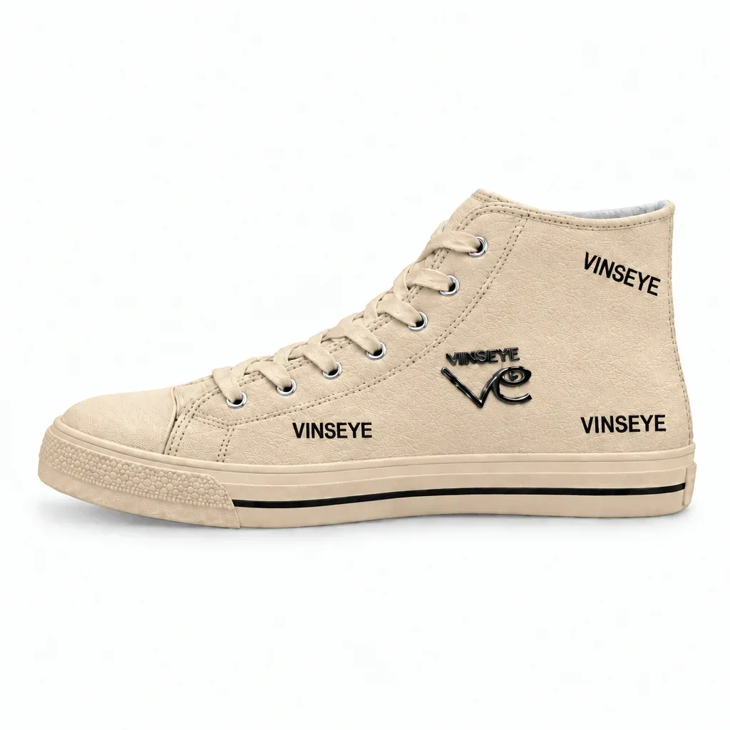 Sneaker High Top Insoumi cuir grainé beige Vinseye-influensse
