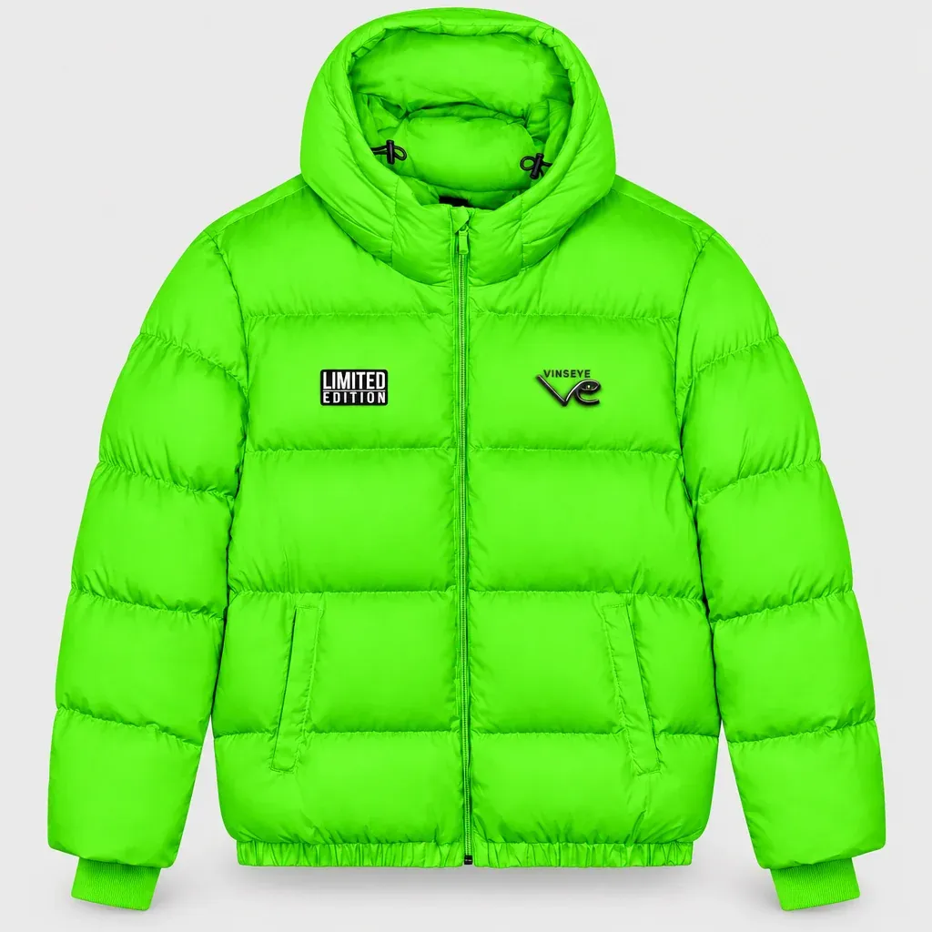 Doudoune à capuche Puffer LTD vert vif Vinseye-influensse