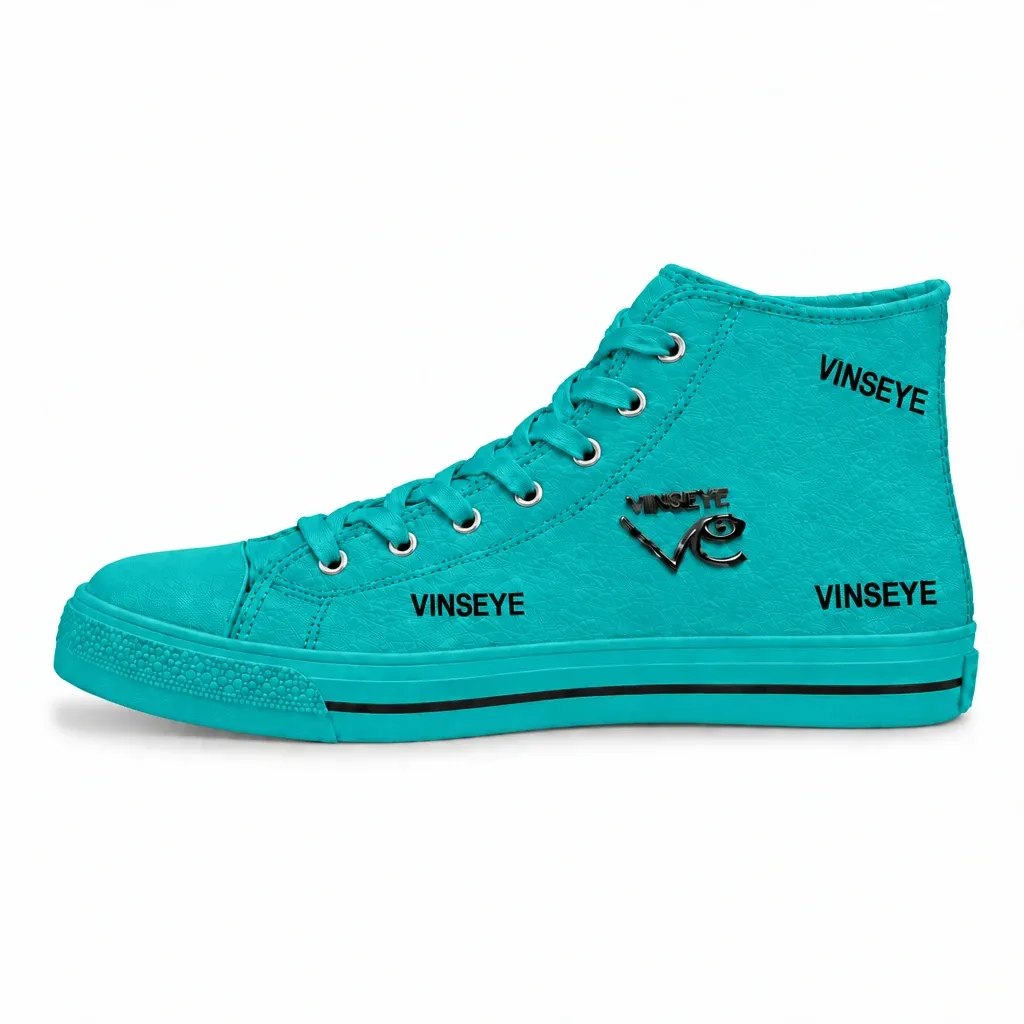 Sneaker High Top Insoumi cuir grainé iris blue Vinseye-influensse