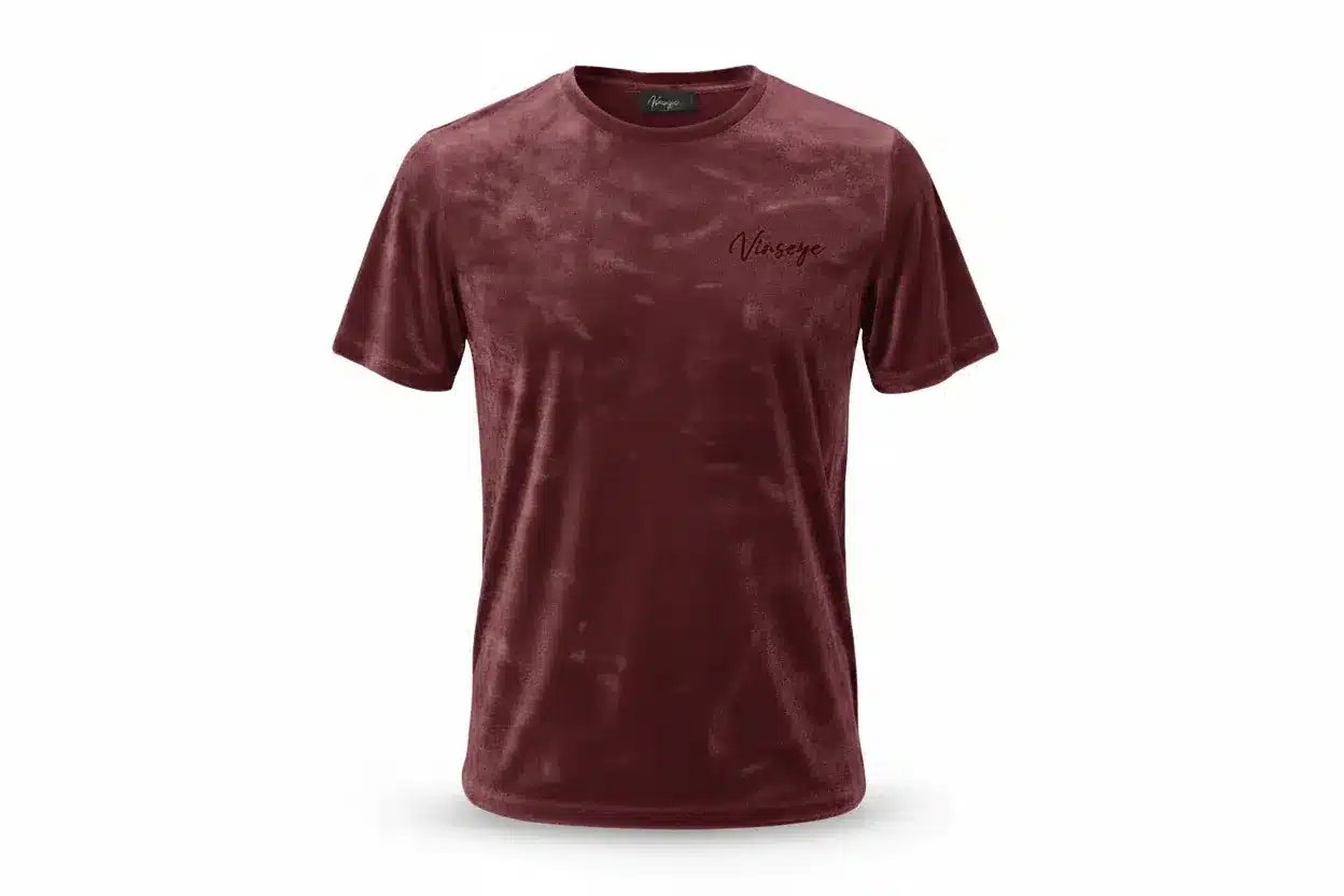 T-shirt Velours Stretch bordeaux Vinseye-influensse
