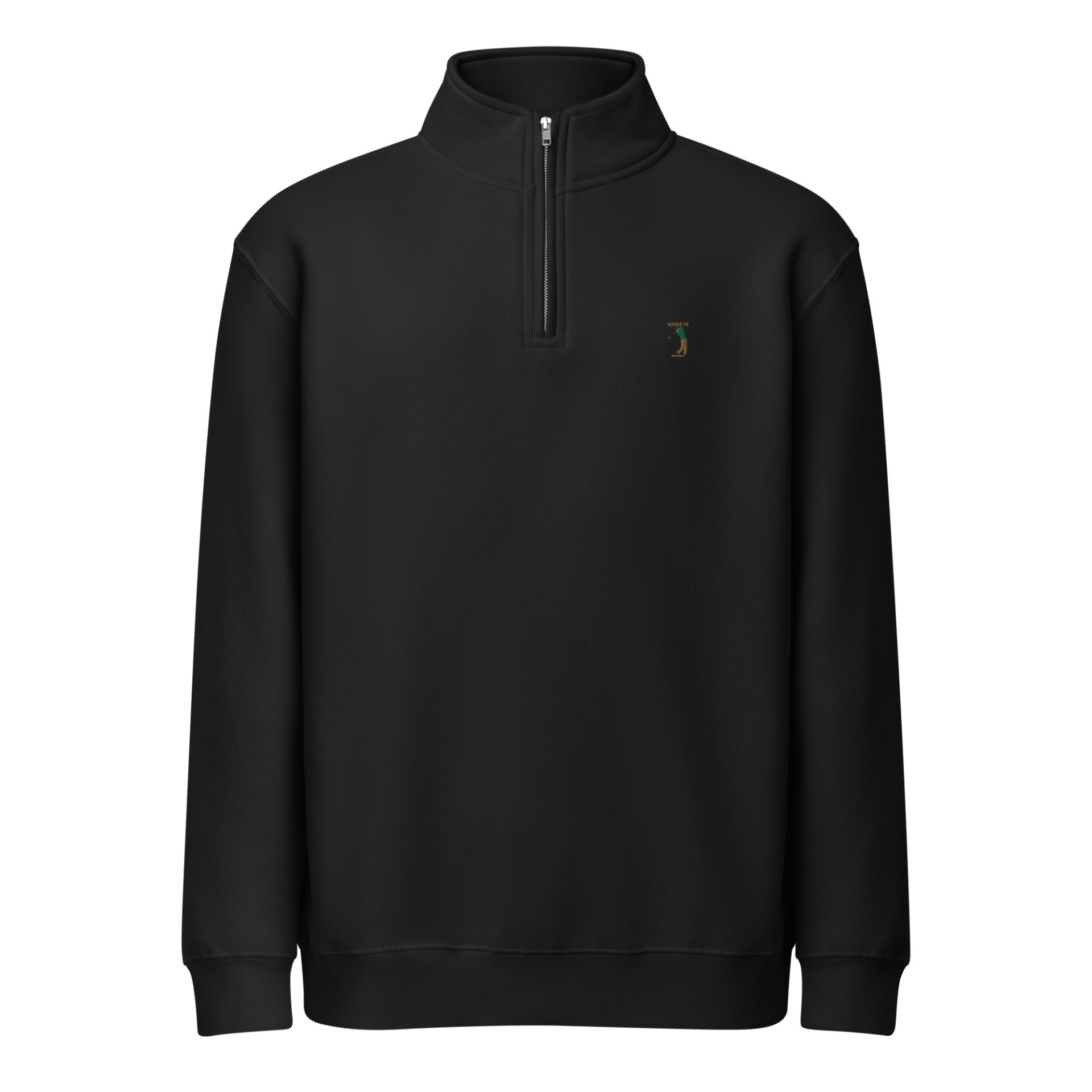 Sweat Homme luxe polaire zip Street golfer noir Vinseye-influensse