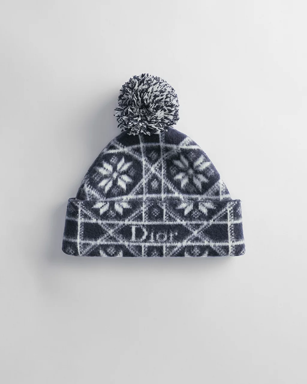 Bonnet Snowflake laine cachemire bleu marine blanc DiorAlps-influensse