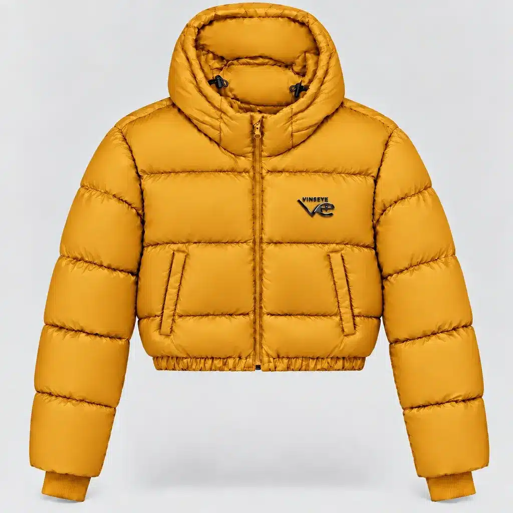 Doudoune à capuche cropped Puffer LTD buttercup Vinseye-influensse