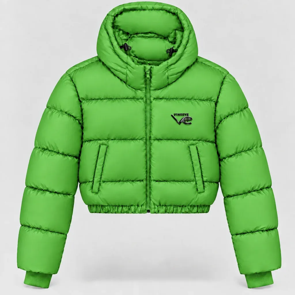 Doudoune à capuche cropped Puffer LTD kelly green Vinseye-influensse