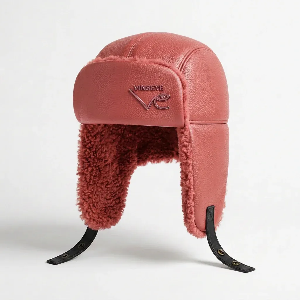 Chapka cuir grainé laine de mouton froly Vinseye-influensse