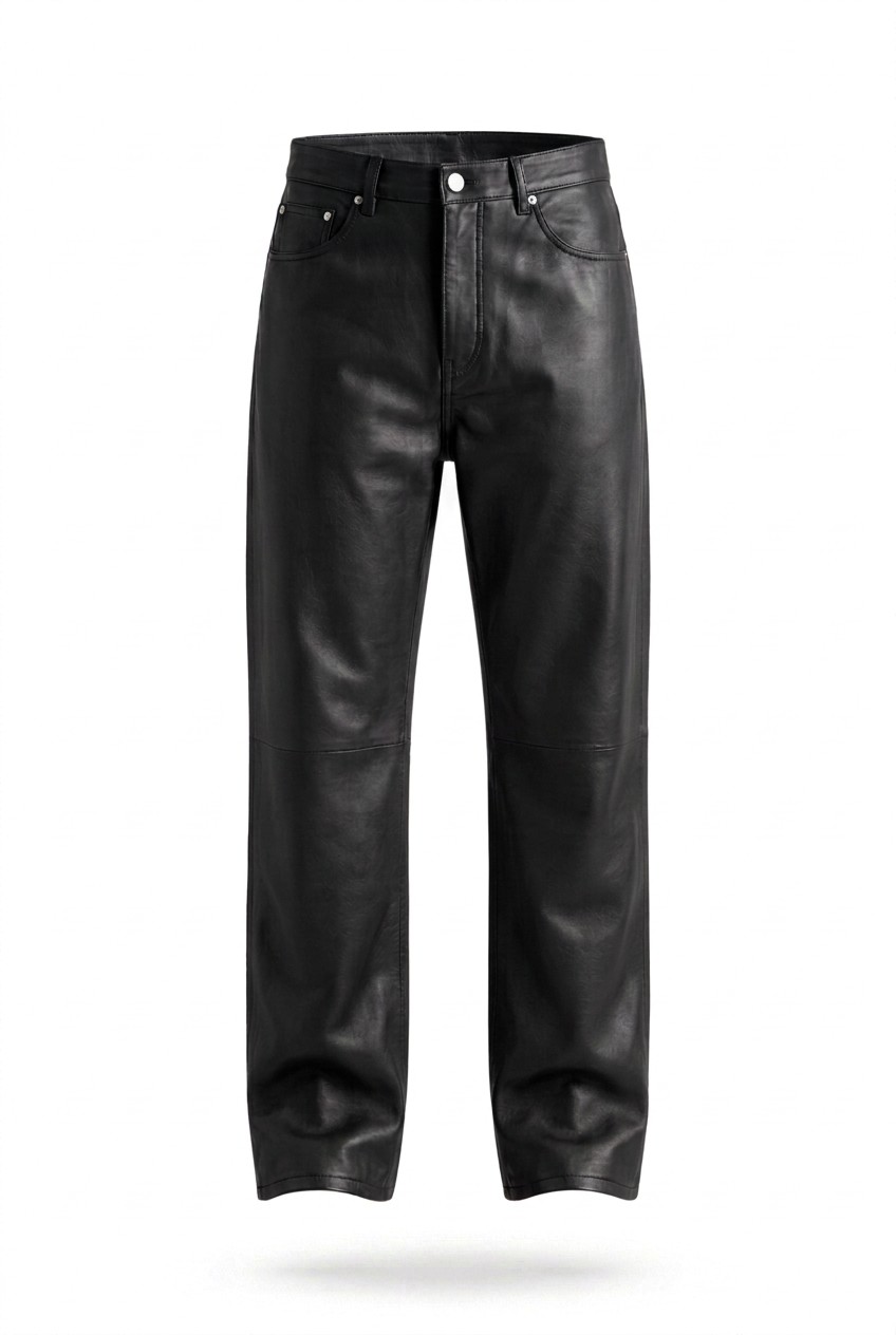 Pantalon Homme luxe Walk DMC cuir noir Vinseye-influensse