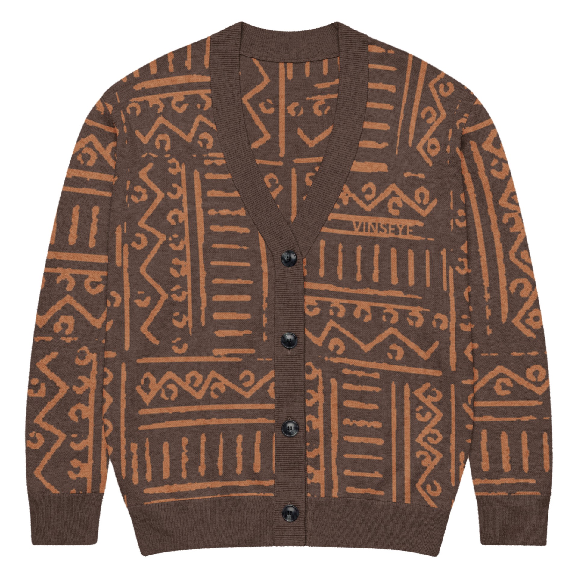 Cardigan laine Afro Gom terre rouille Vinseye-influensse