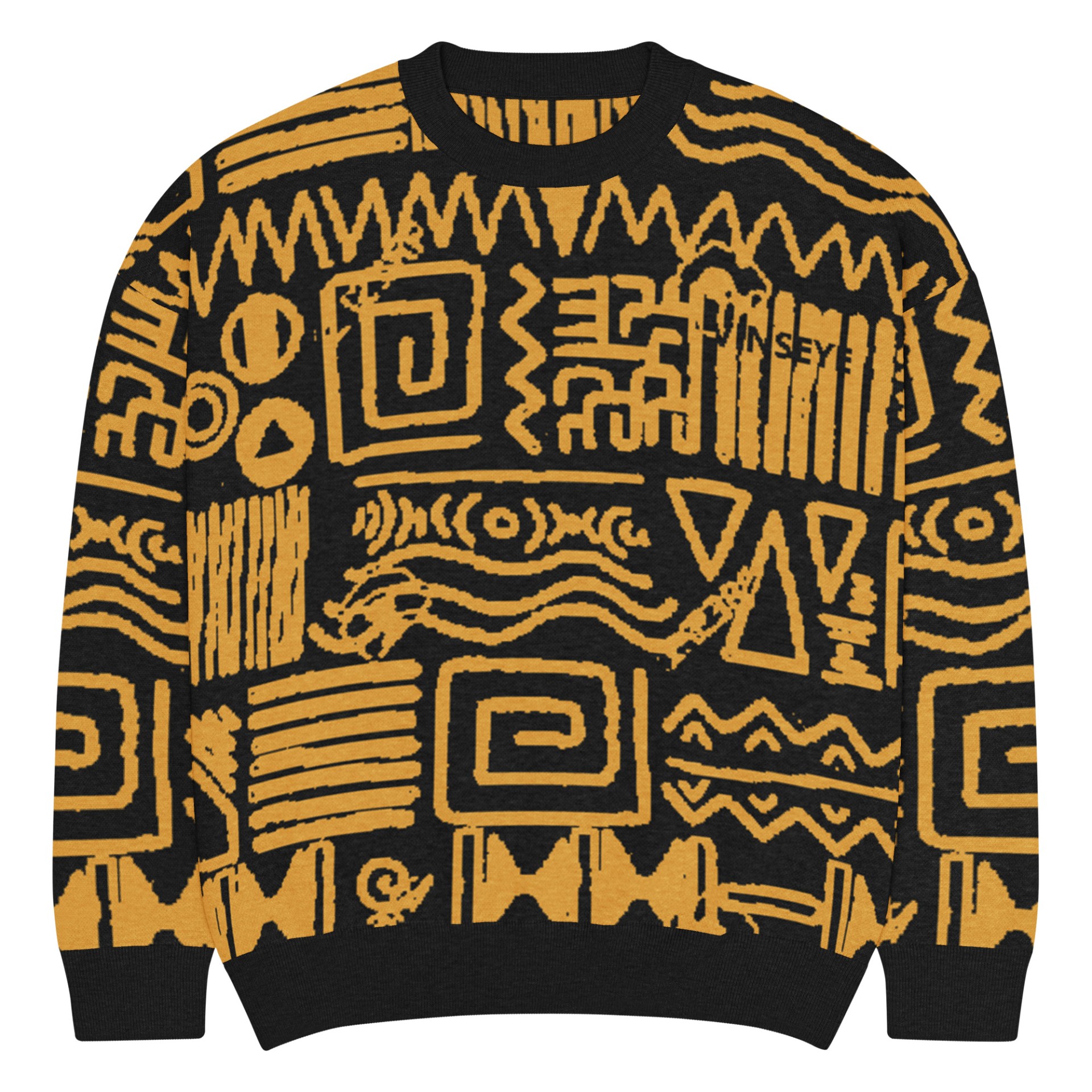 Pull tricot Ethni moutarde noir Vinseye-influensse