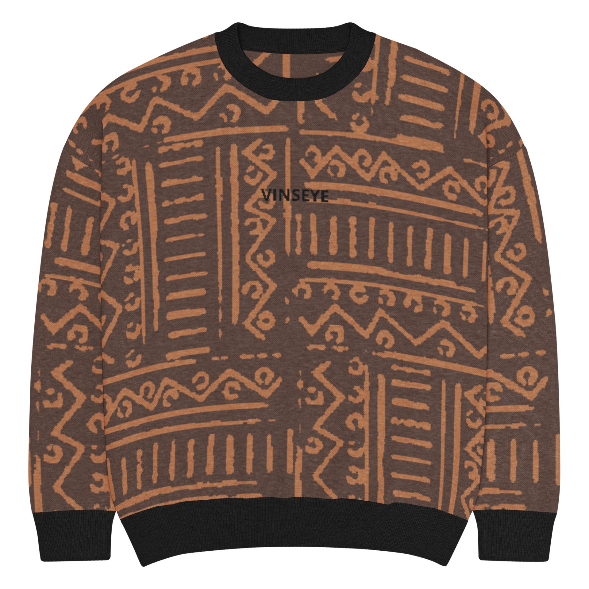 Pull tricot Afro Gom terre rouille Vinseye-influensse